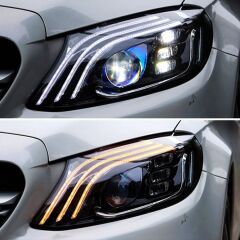 Mercedes Uyumlu W205 C Serisi Uyumlu Maybach Görünüm Led Far  (14-20)