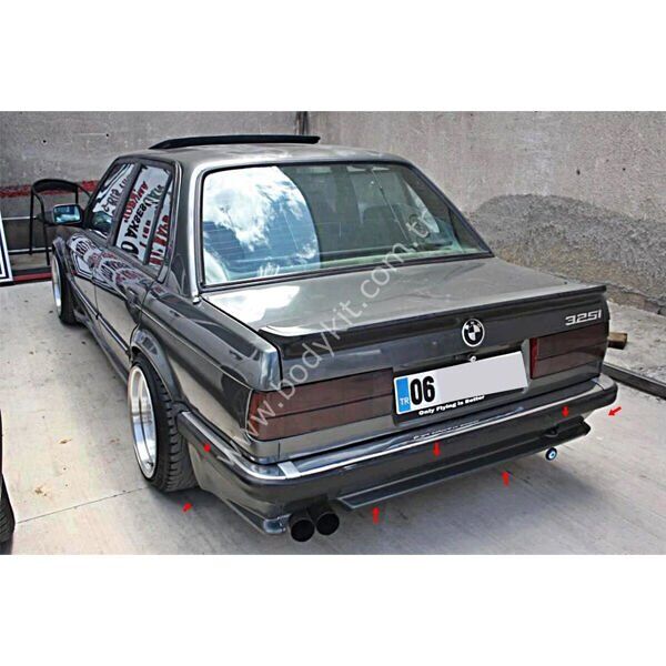 BMW E30 Uyumlu Yedek Parça 3 Parçalı Arka Tampon Eki