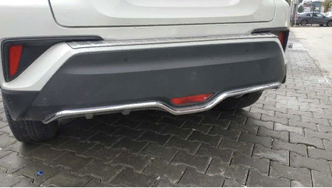 Toyota C-HR 2016-2019 Uyumlu Yedek Parça Arka Tampon Alt Çıtası Nikelaj