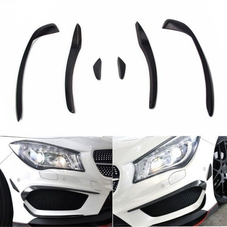 Mercedes W117 Cla Serisi Amg Cla45 2012 - 2015 Uyumlu Yedek Parça Ön Tampon Splitter ( 6 Parça ) Plastik Boyasız