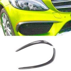 Mercedes W205 C Serisi Sedan Amg 2014 - 2018 Uyumlu Yedek Parça Ön Tampon Kaşları (2Parça) Plastik Boyasız