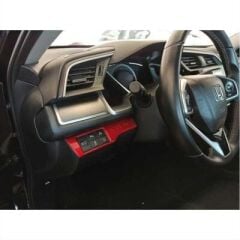 Honda Civic Fc5 Uyumlu  2016-2020 Kontrol Panel Kaplama Kırmızı