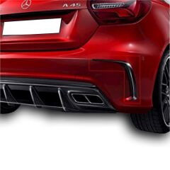 Mercedes W176 A Serisi Amg A45 2012 - 2018 Uyumlu Yedek Parça Arka Tampon Kaşları (2 Parça) Plastik Boyasız