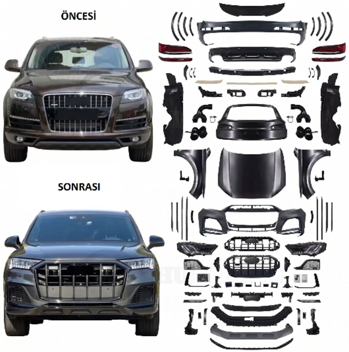 Audi Q7 4L (2006-2015) Uyumlu 4M (2020-2024) SQ7 Dönüşüm Seti
