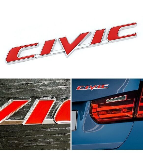 Honda Uyumlu Yedek Parça Civic Bagaj ve Çamurluk Logosu Kırmızı
