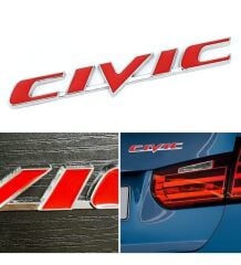 Honda Uyumlu Civic Bagaj ve Çamurluk Logosu Kırmızı