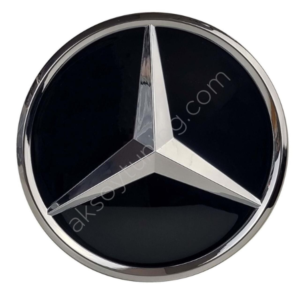 Mercedes W212 2011-18 İçin Uyumlu 3D Aynalı Panjur Logosu Parlak Siyah