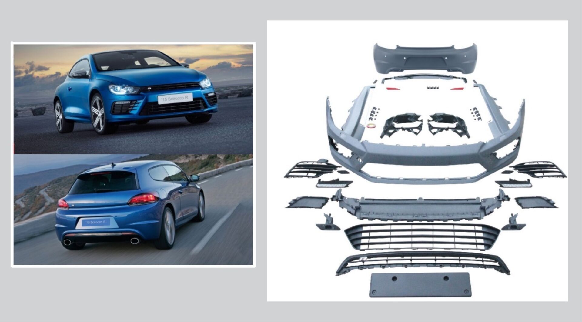 Scirocco 2015+ Uyumlu Makyajlı R Body Kit