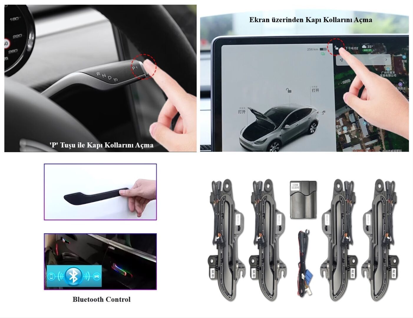 Tesla Y Uyumlu Yedek Parça Otomatik Kapı Kolu (Rgb )-Wireles