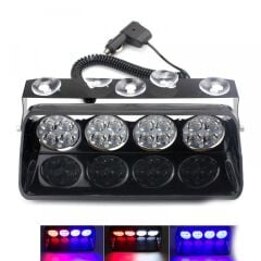 Cam İçi Çakar Lamba Kumandalı 16 Led 24W 12V Kırmızı Mavi