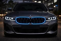 BMW G30 LCI M5 Mavi LED'li Panjur Parlak Siyah