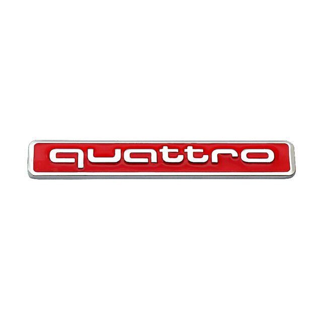 Audi Quattro  Uyumlu Kırmızı Krom Bagaj Logosu 7×1 Cm