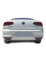 Volkswagen Passat B8 ( 2015-2018 ) Uyumlu Krom Egzoz Görünümlü Difüzör Paslanmaz Çelik