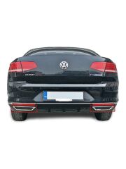 Volkswagen Passat B8 ( 2015-2018 ) Uyumlu Krom Egzoz Görünümlü Difüzör Paslanmaz Çelik