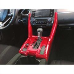 Honda Civic Fc5 Uyumlu Yedek Parça 2016-2020 Yeni Stil Vites Konsol Kaplama Kırmızı