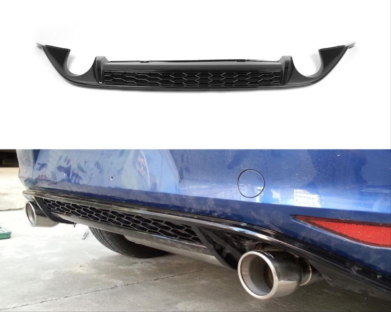 Volkswagen Golf 7 Uyumlu Yedek Parça Gti Difüzör Plastik Parlak Siyah