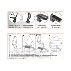 Niken Nissan Juke 2010+ Uyumlu Yedek Parça Araca Özel Kol Dayama Siyah