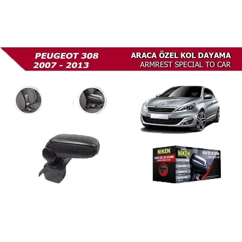 Niken Peugeot 308 2007-2013 Uyumlu Araca Özel Kol Dayama Siyah