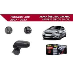 Niken Peugeot 308 2007-2013 Uyumlu Araca Özel Kol Dayama Siyah