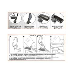 Niken Volkswagen Polo 2011+ Uyumlu Yedek Parça Araca Özel Kol Dayama Siyah