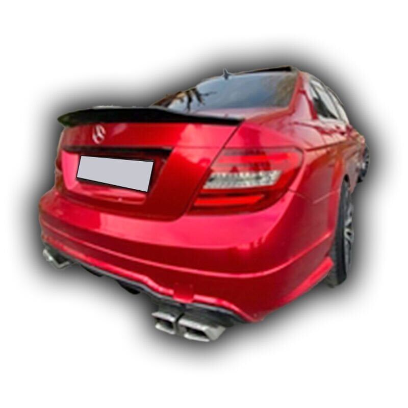 Mercedes W204 Uyumlu Yedek Parça Yüksek Spoiler Boyalı Fiber