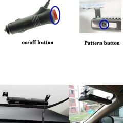 Araç İçi Vantuzlu Kırmızı Mavi Çakar Led Lamba 12 Ledli