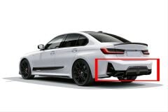 BMW G20 LCI 3 Serisi 2022+ Uyumlu Yedek Parça 3.40 Difüzör ve Egzoz Seti (Parlak Siyah) M-Tech İçin