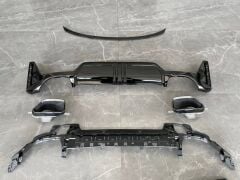 BMW G20 LCI 3 Serisi 2022+ Uyumlu Yedek Parça 3.40 Difüzör ve Egzoz Seti (Parlak Siyah) M-Tech İçin