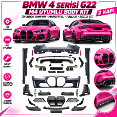 BMW 4 Serisi G22 M4 Uyumlu Body Kit (Ön Arka Tampon Marşpiyel Panjur - Egzoz Set) 2 Kapı