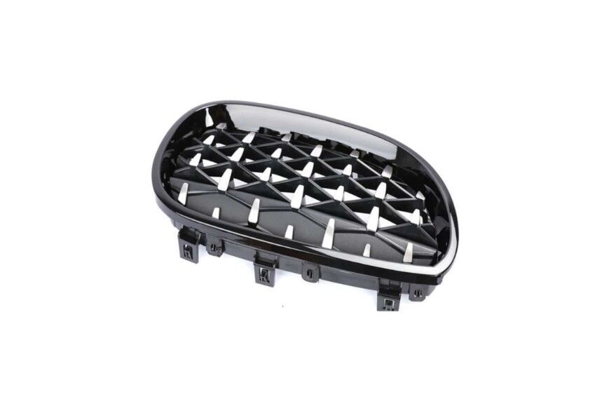 Bmw 5 Serisi E60 2004-2009 İçin Uyumlu Diamond Panjur (Böbrek ) Piano Black Çerçeve