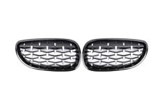 Bmw 5 Serisi E60 2004-2009 İçin Uyumlu Diamond Panjur (Böbrek ) Piano Black Çerçeve