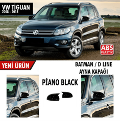 Volkswagen Tiguan 2008-2015 Uyumlu Batman Yarasa Ayna Kapağı Sinyalli Piano Black