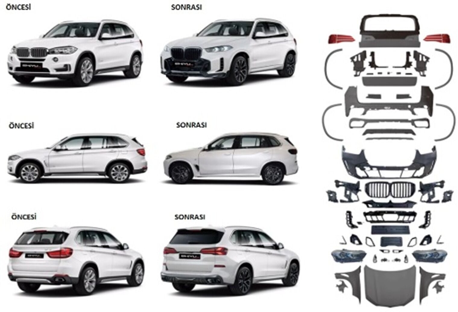 X5 F15 Uyumlu G05 LCI M Sport Dönüşüm Seti