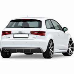 Audi A3 Uyumlu Hb 2013-2016 Sol Çift Çıkışlı Rieger Difüzör (Plastik)