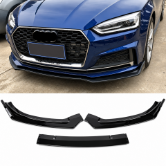 Audi A6 Uyumlu 3 Parça Ön Lip (Plastik)