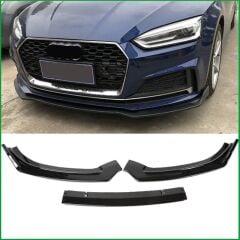 Audi A6 Uyumlu 3 Parça Ön Lip (Plastik)