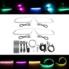 Mercedes W176 - W117 - GLA Uyumlu Yedek Parça 64 Renk Kapı Kolu Aydınlatma App Kontrollü