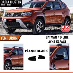 Dacia Duster 2019-2021 Uyumlu Batman Yarasa Ayna Kapağı Sinyalli Piano Black