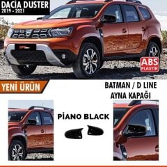 Dacia Duster 2019-2021 Uyumlu Batman Yarasa Ayna Kapağı Sinyalli Piano Black