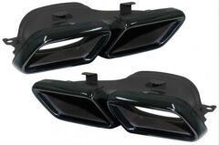 Mercedes Uyumlu Yedek Parça W205 C Serisi İçin C63 Siyah Difüzör & Egzoz Seti(Amg Sedan) - Siyah Egzoz İle