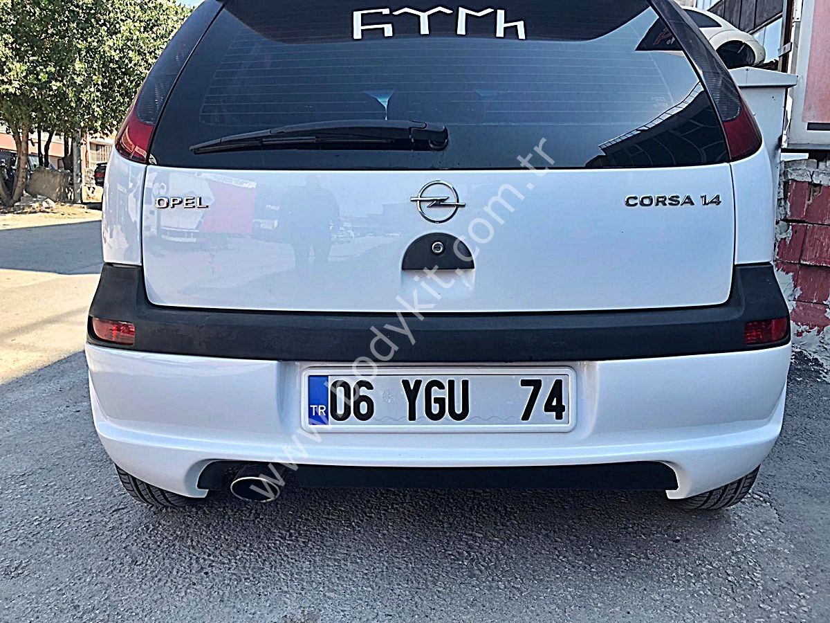 Opel Corsa C Uyumlu Yedek Parça Arka Tampon Eki Tek Çıkışlı