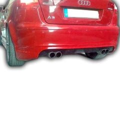 Audi A3 2009 - 2012 Uyumlu Arka Tampon Ek Boyasız Fiber