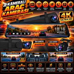 Vrpro 10 Inç IPS Dokunmatik Ekran Full Hd Dikiz Ayna Araç Kamerası