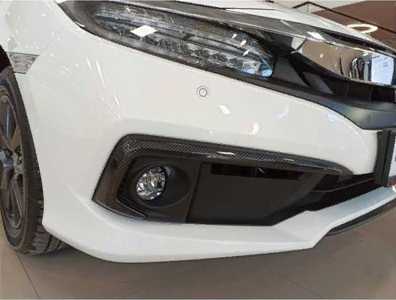 Honda Civic Fc5 2019-2021 Uyumlu Ön Sis Kaşı Kaplaması Karbon (Makyajlı Kasa)