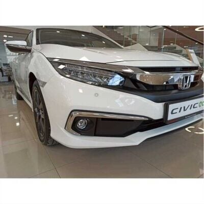 Honda Civic Fc5 2019-2021 Uyumlu Ön Sis Kaşı Kaplaması Nikelaj (makyajlı Kasa)