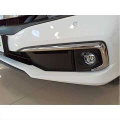 Honda Civic Fc5 2019-2021 Uyumlu Ön Sis Kaşı Kaplaması Nikelaj (makyajlı Kasa)