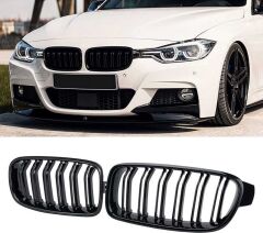 Bmw F30 2012-2018 Uyumlu M3 Çift Çizgi Böbrek Panjur Piano Black
