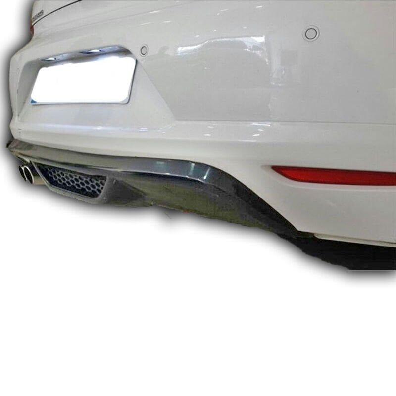 Volkswagen Scirocco Uyumlu R Izgaralı Soldan Çift Çıkışlı Difüzör (Plastik)