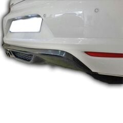 Volkswagen Scirocco Uyumlu R Izgaralı Soldan Çift Çıkışlı Difüzör (Plastik)