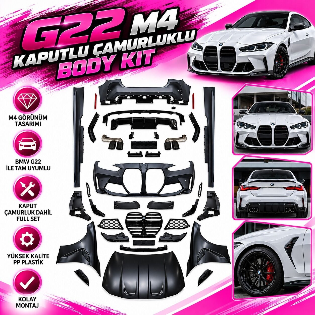 G22 M4 Kaputlu Çamurluklu Body Kit